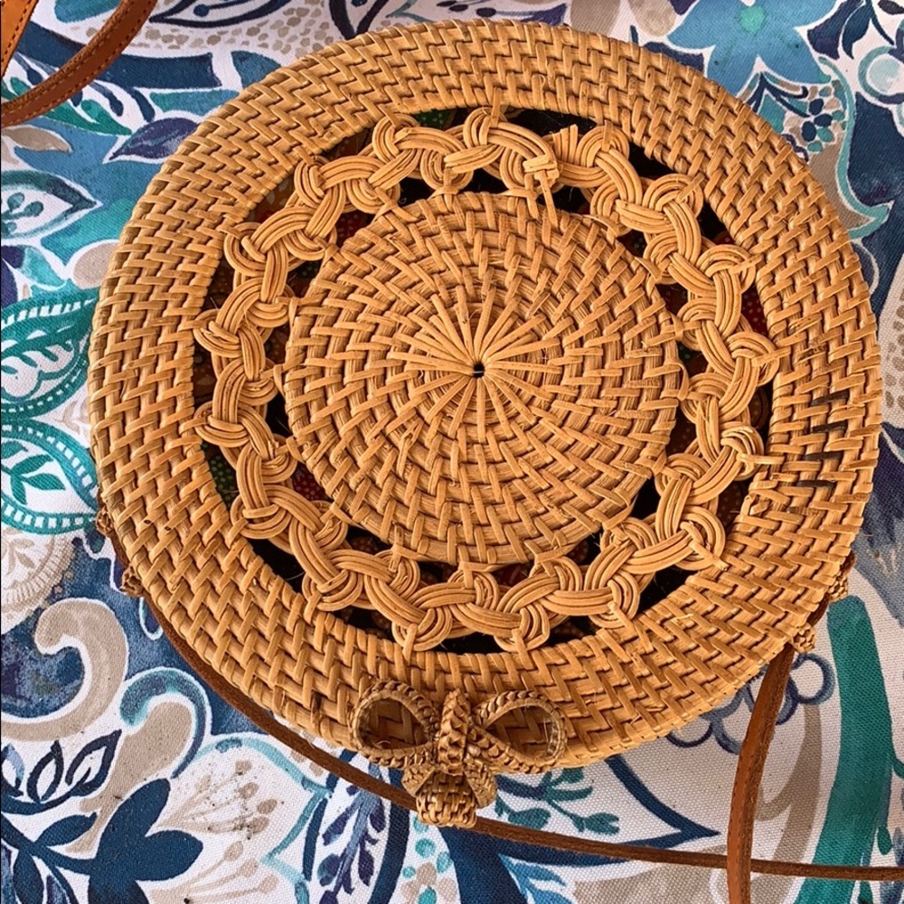 Rattan basket bag